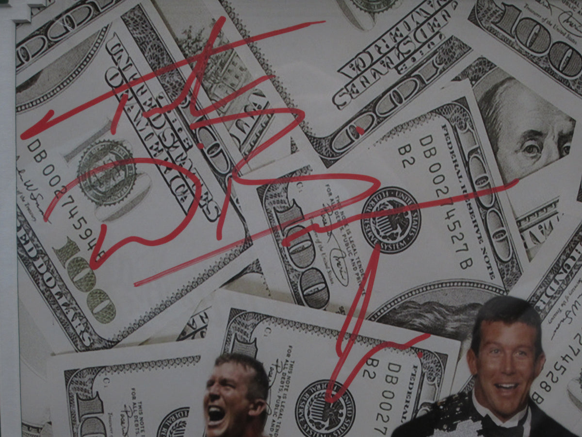 American Professonal Wrestlers "Million Dollar Man" Ted DiBiase & Ted DiBiase Jr. Dual Hand Signed Autographed 16x20 Photo Framed & Matted with PSA COA