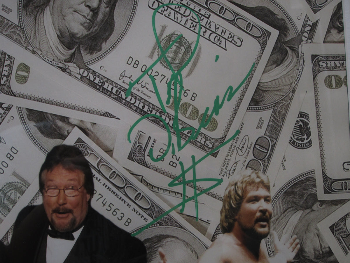 American Professonal Wrestlers "Million Dollar Man" Ted DiBiase & Ted DiBiase Jr. Dual Hand Signed Autographed 16x20 Photo Framed & Matted with PSA COA