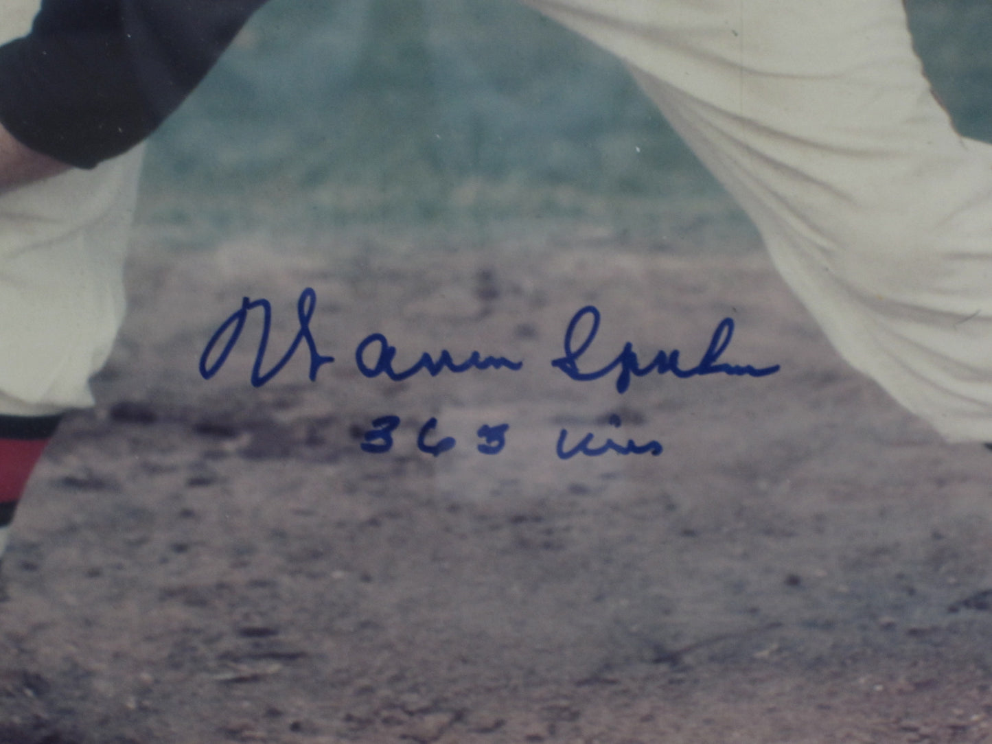 Milwaukee Braves Warren Spahn Hand Signed Autographed 16x20 Photo with 363 Wins Inscription Framed & Matted with PSA COA