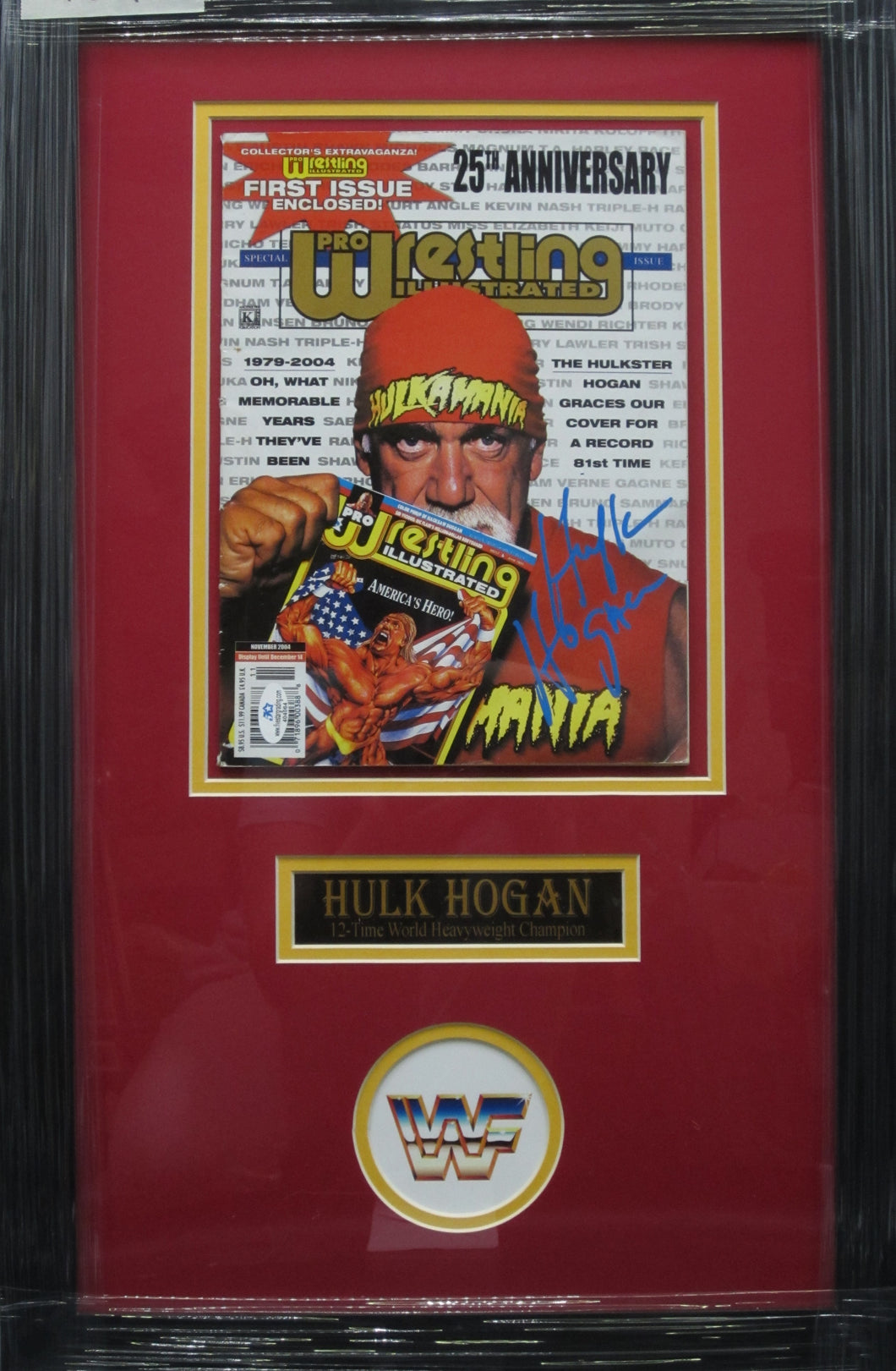 American Professional Wrestler Hulk Hogan Signed 2004 Pro Wrestling Illustrated Magazine Framed & Matted with COA