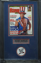 Load image into Gallery viewer, American Professional Wrestler Kurt Angle Hand Signed Autographed 2002 Raw Magazine with HOF 2017 Inscription Framed &amp; Matted with COA