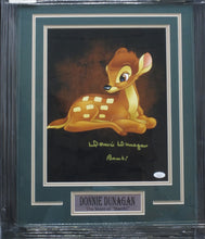 Load image into Gallery viewer, Bambi &quot;Voice of Young Bambi&quot; Donnie Dunagan Signed 11x14 Photo with Bambi Inscription Framed &amp; Matted with JSA COA