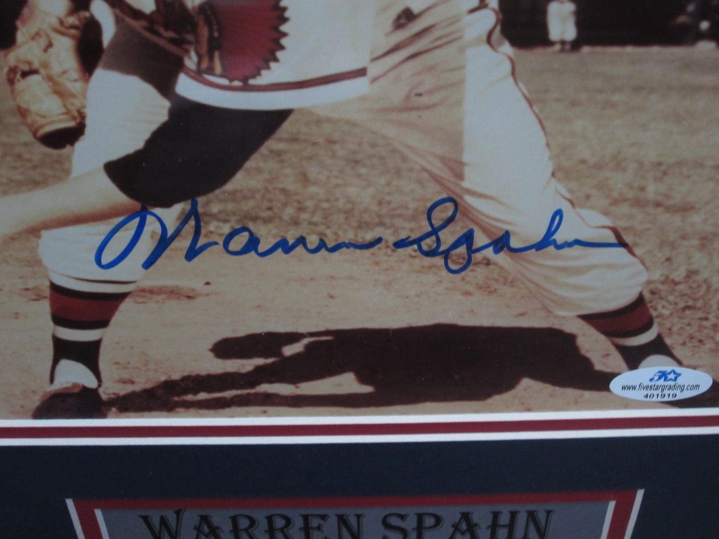 Milwaukee Braves Warren Spahn Hand Signed Autographed 8x10 Photo Custom Framed & Matted with COA