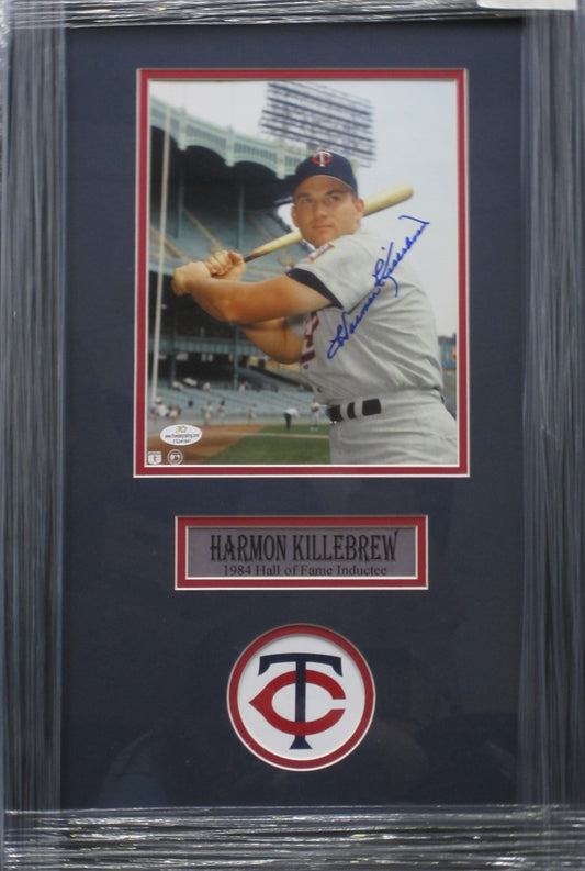 Minnesota Twins Harmon Killebrew Hand Signed Autographed 8x10 Photo Custom Framed & Matted with COA