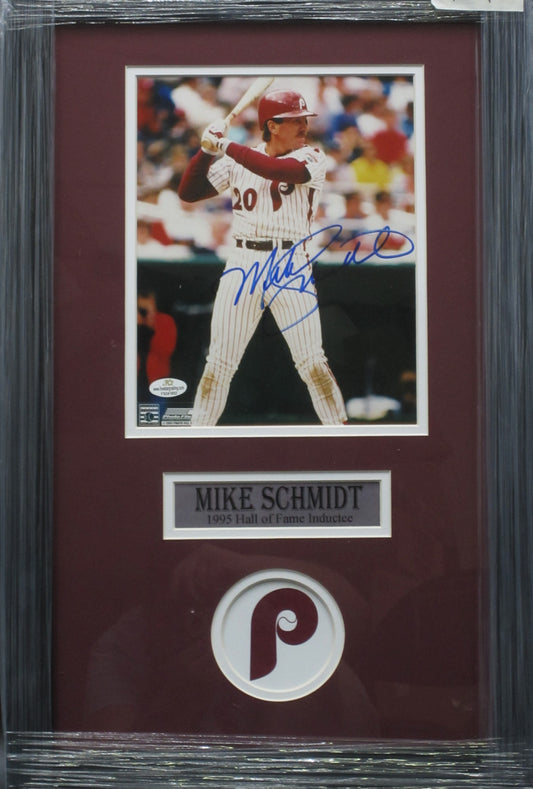 Philadelphia Phillies Mike Schmidt Hand Signed Autographed 8x10 Photo Custom Framed & Matted with COA