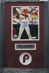 Philadelphia Phillies Mike Schmidt Signed 8x10 Photo Framed & Matted with COA