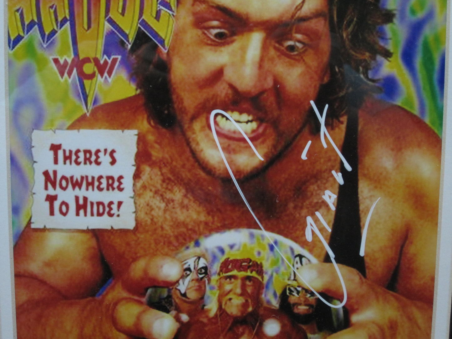 American Professional Wrestler Paul "The Giant" Wight Hand Signed Autographed 8x10 WCW Fight Night Poster Framed & Matted with PSA COA