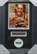 Load image into Gallery viewer, American Professional Wrestler Paul &quot;The Giant&quot; Wight Signed 8x10 WCW Fight Night Poster Framed &amp; Matted with PSA COA