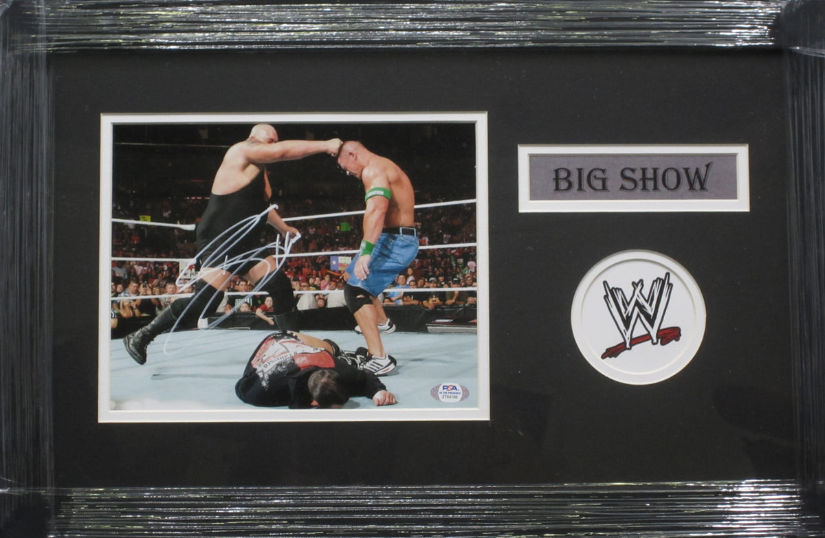 American Professional Wrestler Paul "Big Show" Wight Hand Signed Autographed 8x10 Photo Framed & Matted with PSA COA