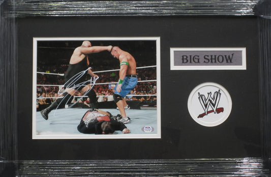 American Professional Wrestler Paul "Big Show" Wight Hand Signed Autographed 8x10 Photo Framed & Matted with PSA COA