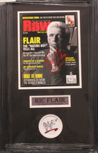 Load image into Gallery viewer, American Professional Wrestler Ric Flair Signed 2002 Raw Magazine Framed &amp; Matted with PSA COA