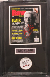 American Professional Wrestler Ric Flair Hand Signed Autographed 2002 Raw Magazine Framed & Matted with PSA COA