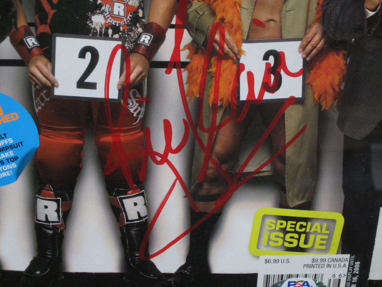 American Professional Wrestler Ric Flair Hand Signed Autographed 2006 WWE Magazine Framed & Matted with PSA COA