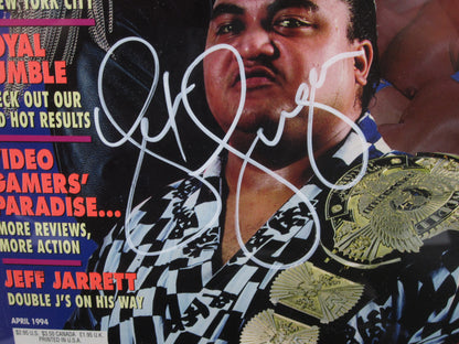 American Professional Wrestler Lex Luger Hand Signed Autographed 1994 WWF Magazine Framed & Matted with PSA COA