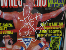 Load image into Gallery viewer, American Professional Wrestler Lex Luger Hand Signed Autographed 1994 Superstar Wrestlers Magazine Framed &amp; Matted with PSA COA