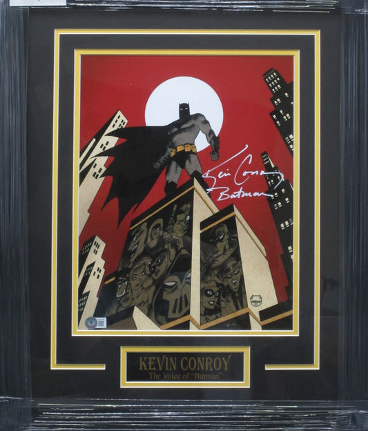 Batman Movie/Television Series "Voice of Batman" Kevin Conroy Hand Signed Autographed 11x14 Photo with Batman Inscription Framed & Matted with BECKETT COA