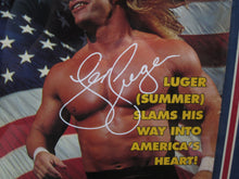 Load image into Gallery viewer, American Professional Wrestler Lex Luger Hand Signed Autographed 1993 Wrestle America Magazine Framed &amp; Matted with COA