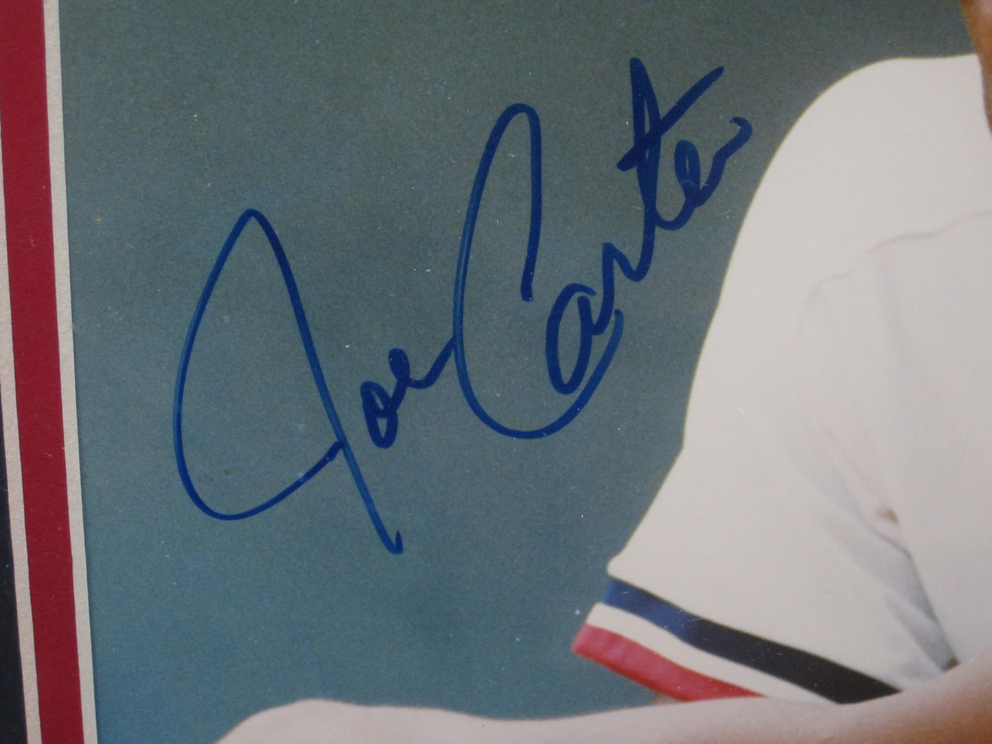 Cleveland Indians Joe Carter Hand Signed Autographed 8x10 Photo Framed & Matted with COA