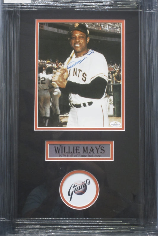 San Francisco Giants Willie Mays Hand Signed Autographed 8x10 Photo Custom Framed & Matted with COA