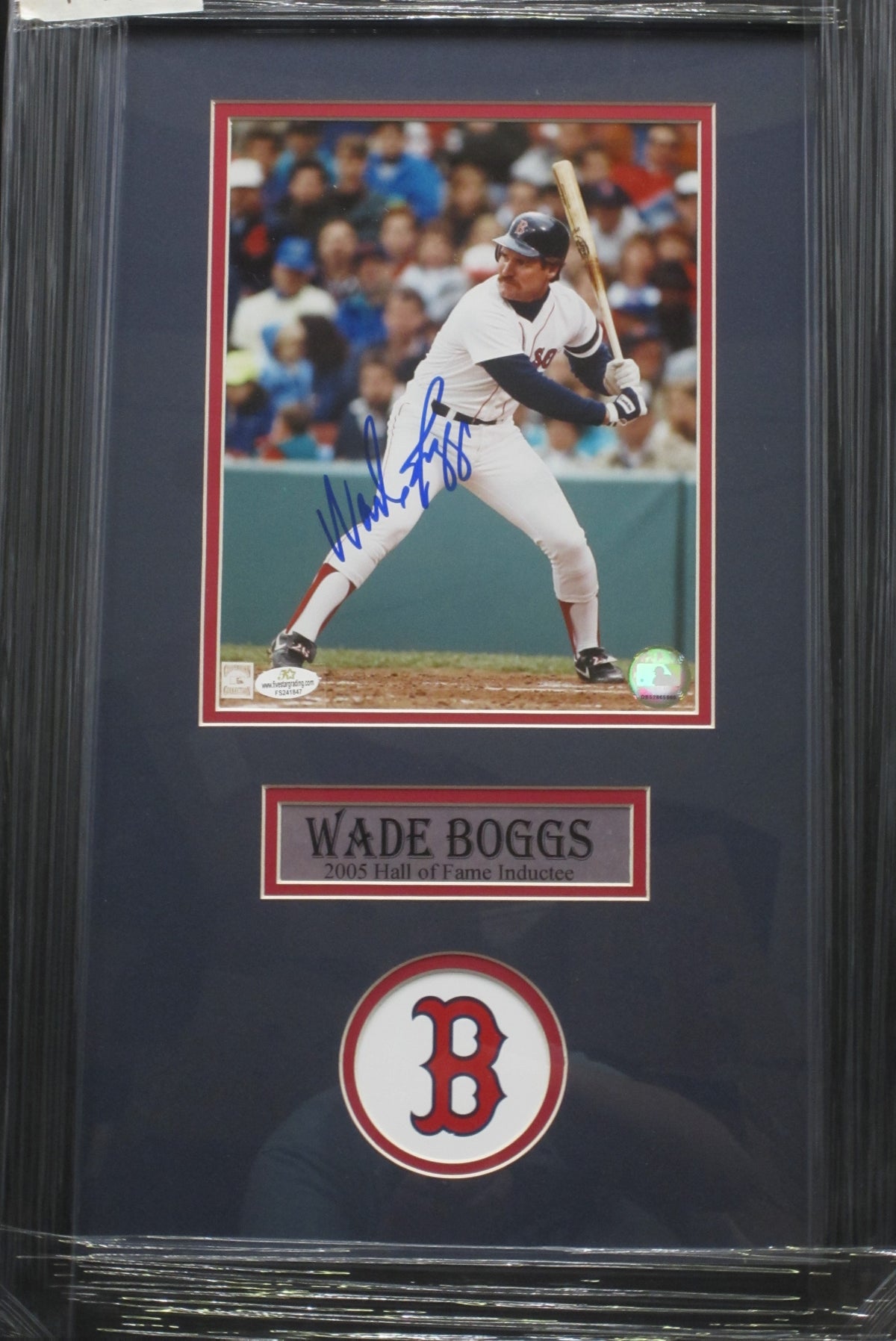 Boston Red Sox Wade Boggs Hand Signed Autographed 8x10 Photo Framed & Matted with COA