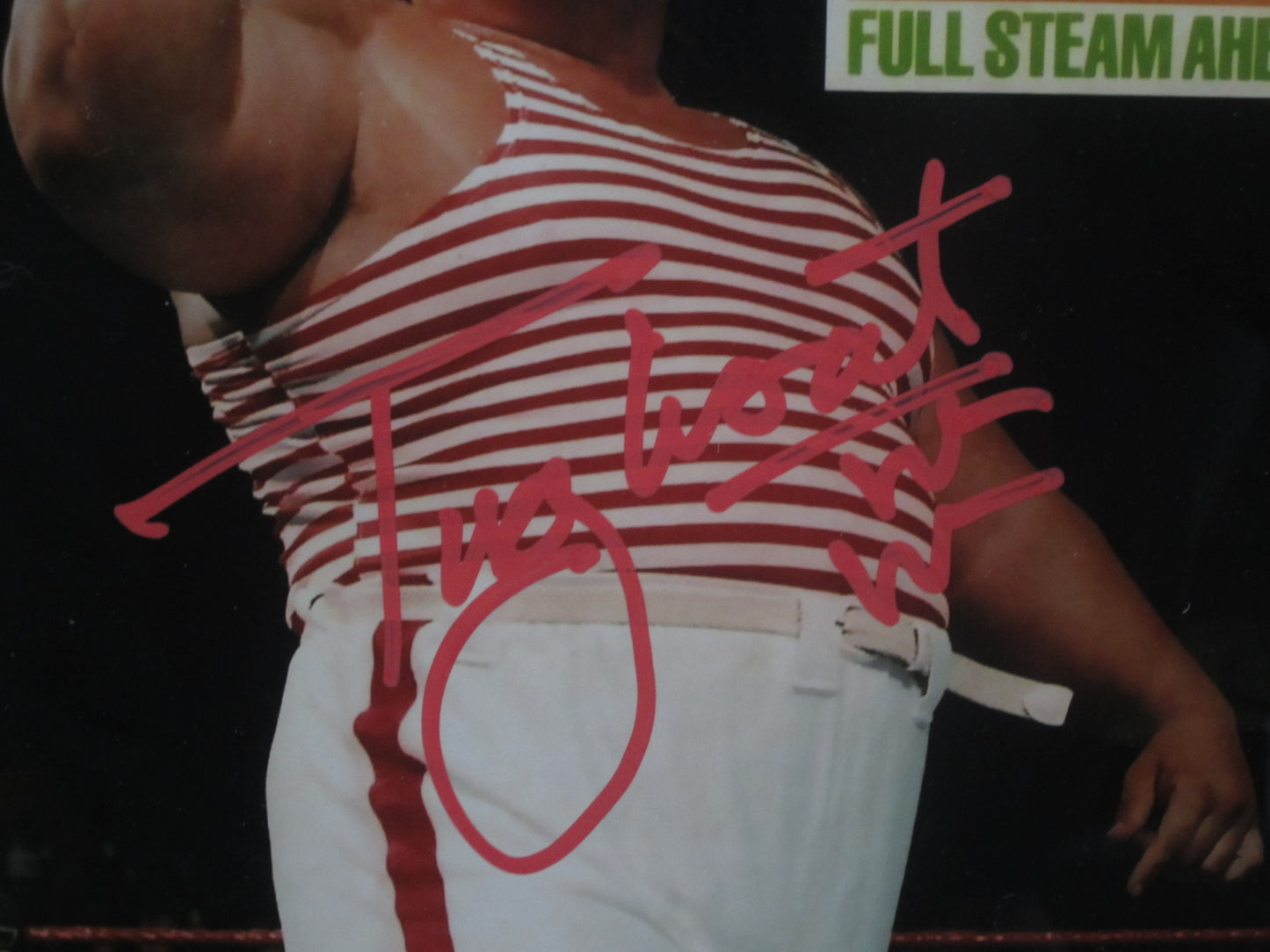 Fred "Tugboat" Ottman Hand Signed Autographed 8x10 Custom Framed World Wrestling Program Magazine