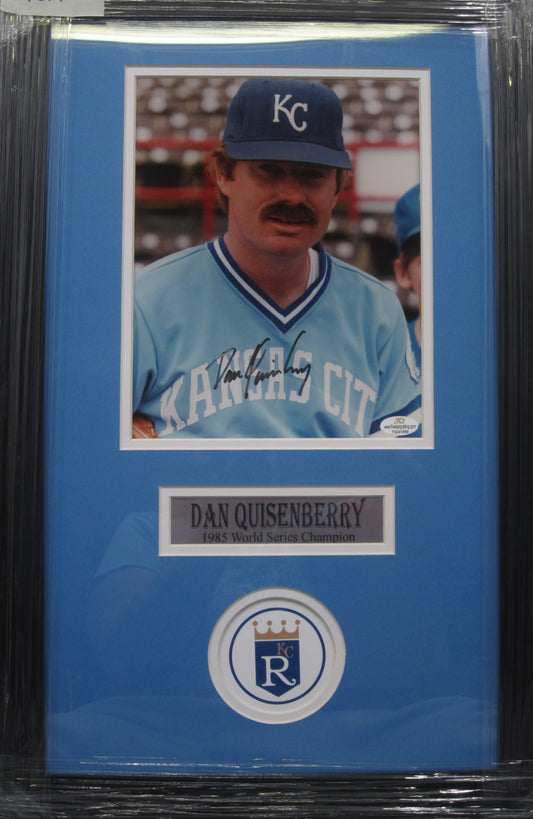Kansas City Royals Dan Quisenberry Hand Signed Autographed 8x10 Photo Framed & Matted with COA