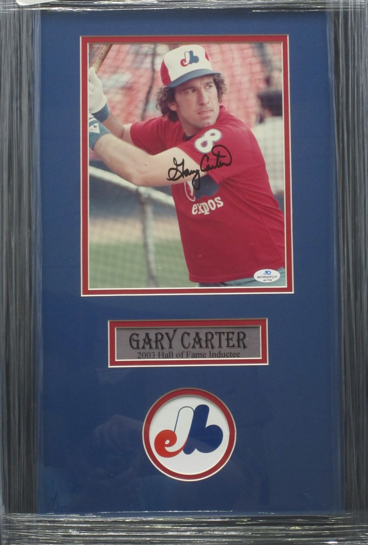 Montreal Expos Gary Carter Hand Signed Autographed 8x10 Photo Framed & Matted with COA