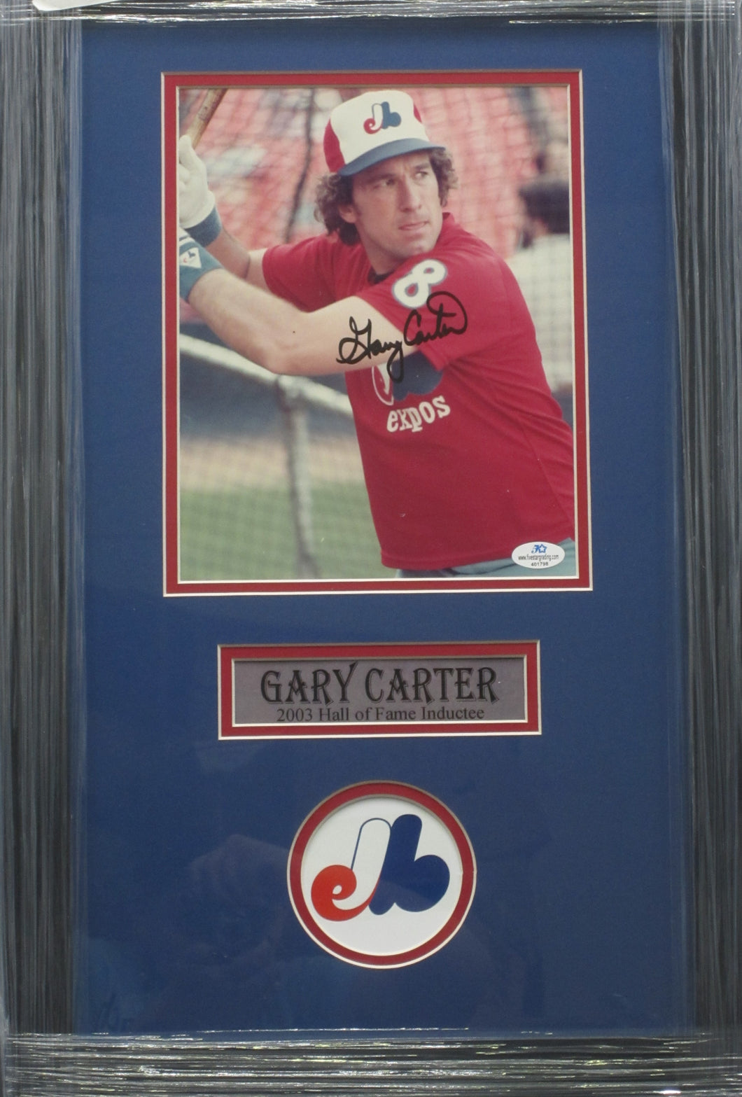 Montreal Expos Gary Carter Signed 8x10 Photo Framed & Matted with COA