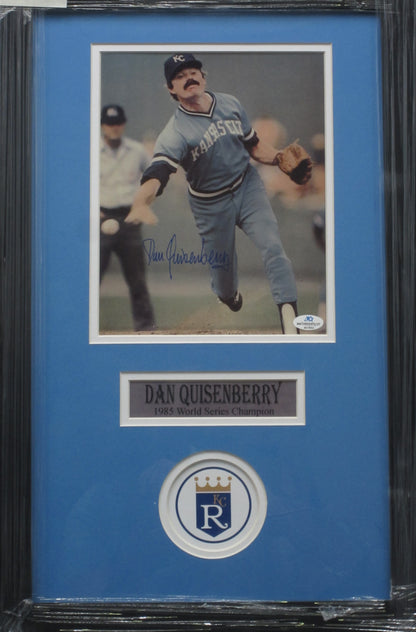 Kansas City Royals Dan Quisenberry Hand Signed Autographed 8x10 Photo Framed & Matted with COA