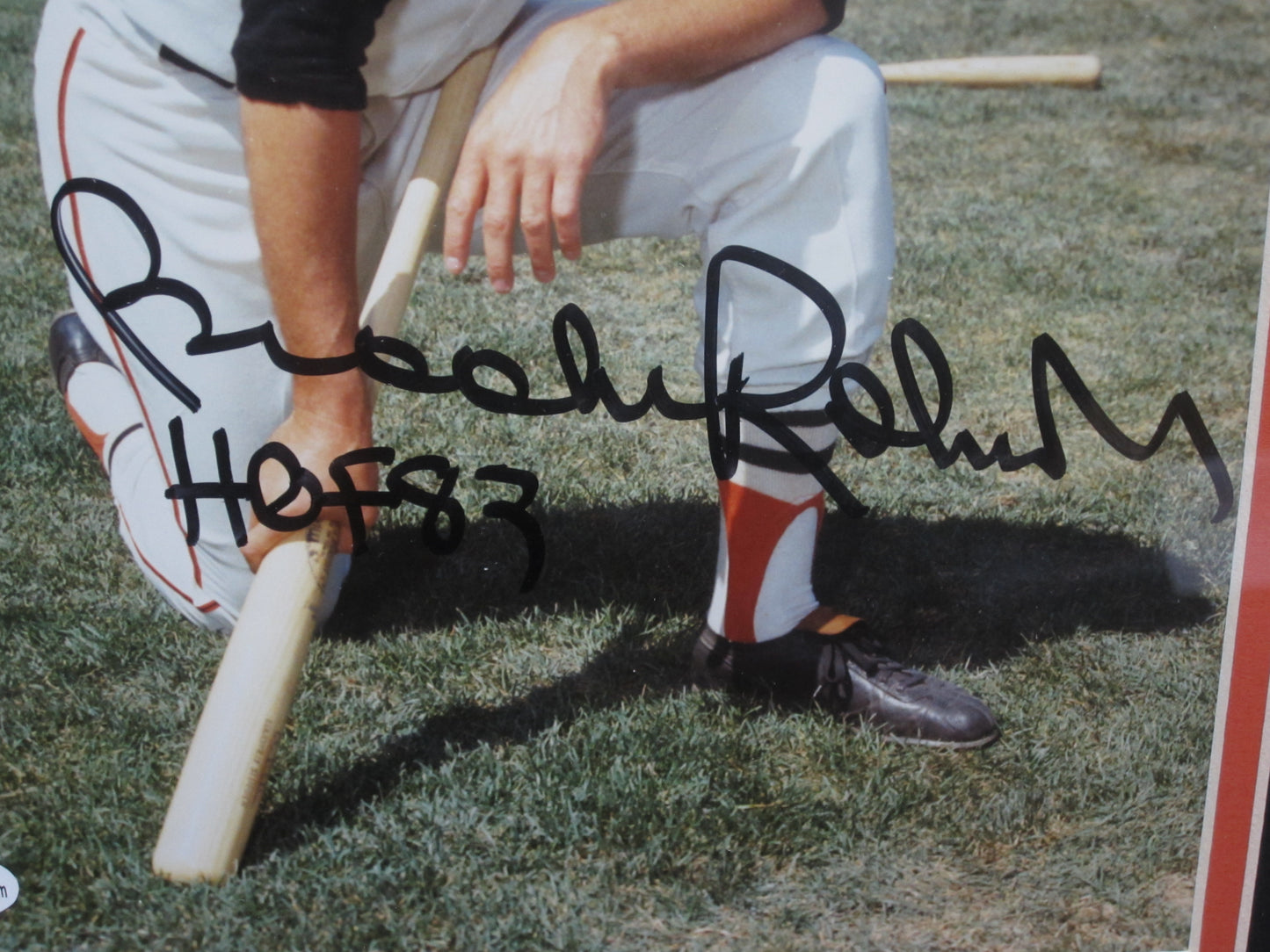 Baltimore Orioles Brooks Robinson Hand Signed Autographed 8x10 Photo with HOF 83 Inscription Custom Framed & Matted with COA