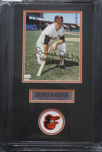 Baltimore Orioles Brooks Robinson Signed 8x10 Photo with HOF 83 Inscription Framed & Matted with COA