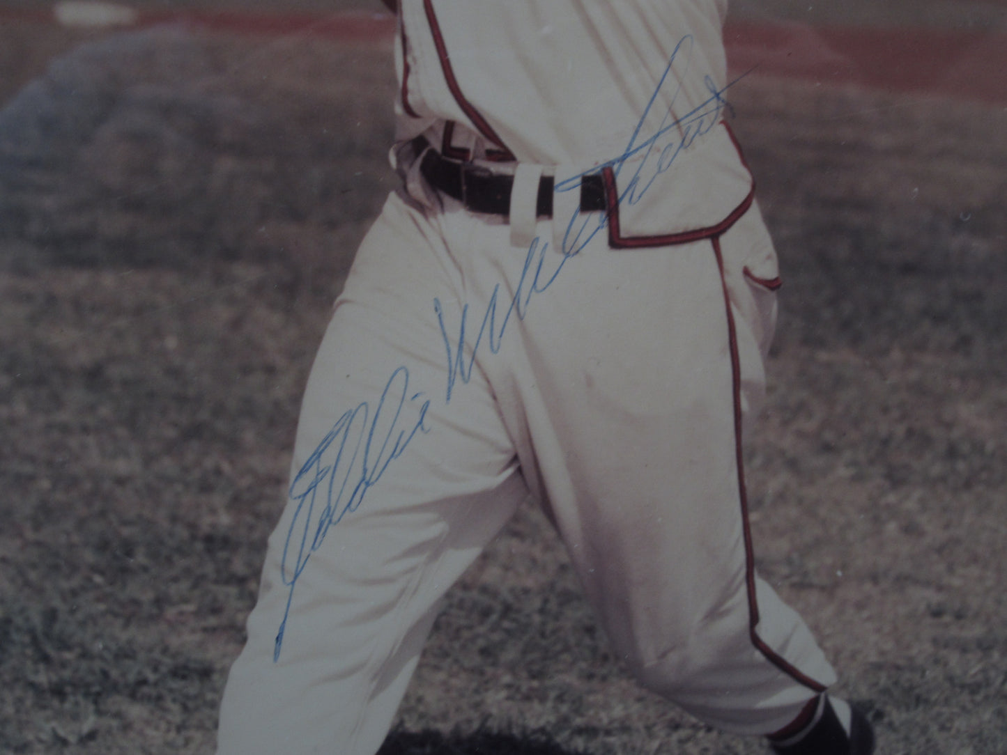 Milwaukee Braves Eddie Matthews Hand Signed Autographed 8x10 Photo Custom Framed & Matted with COA