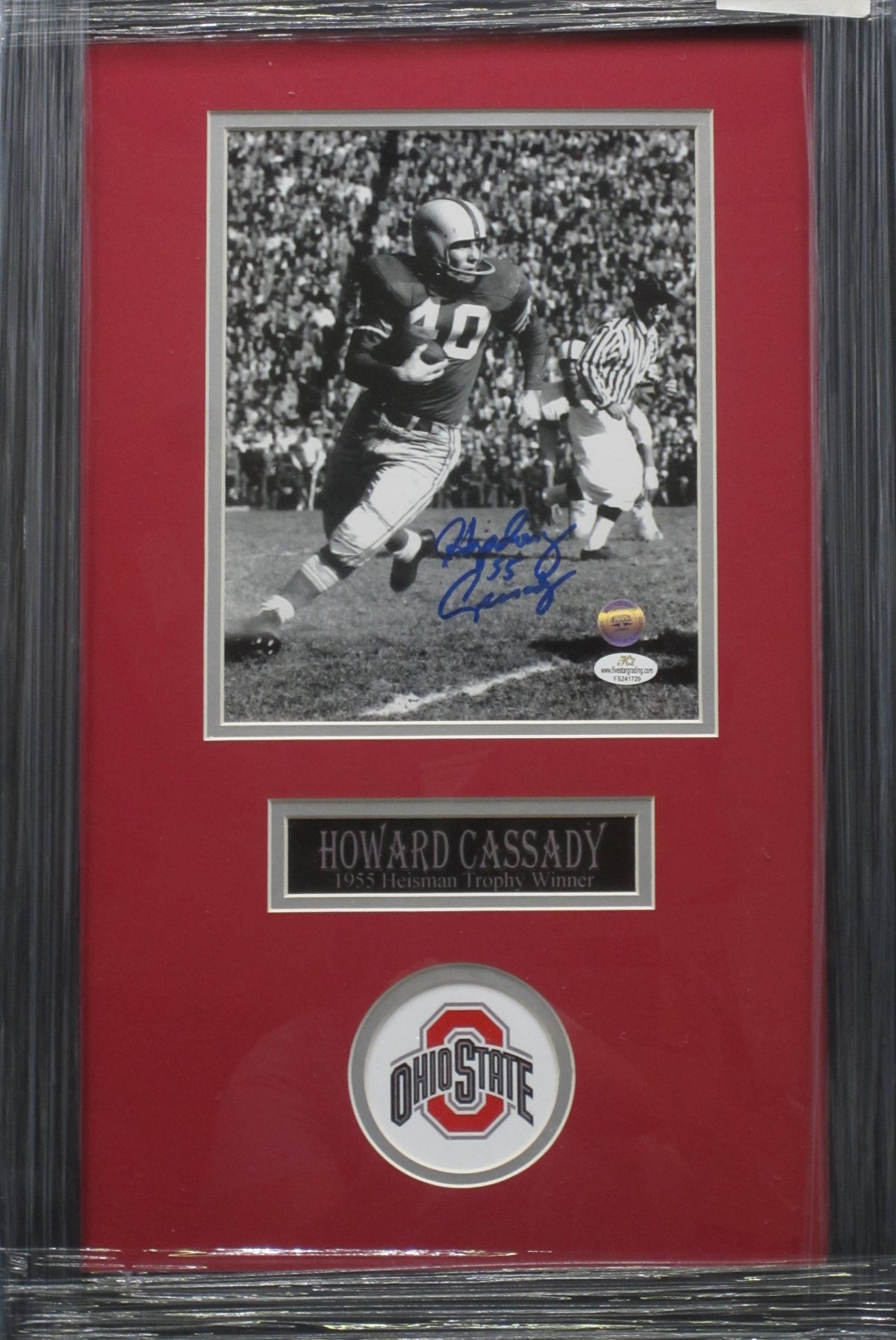 The Ohio State University Buckeyes Howard Cassady Hand Signed Autographed 8x10 Photo Custom Framed & Matted with COA