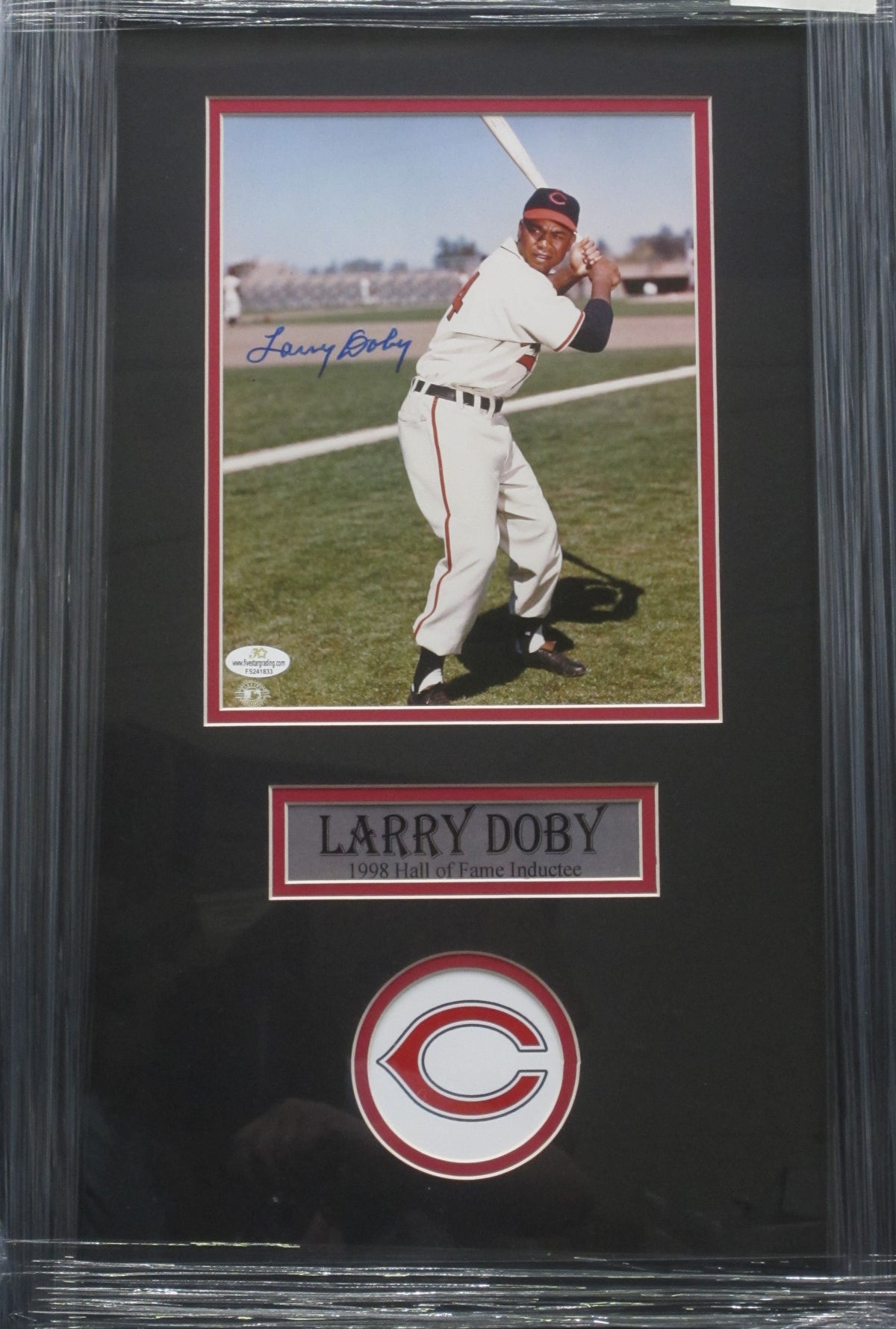 Cleveland Indians Larry Doby Hand Signed Autographed 8x10 Photo Framed & Matted with COA