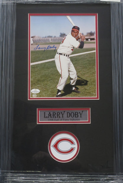 Cleveland Indians Larry Doby Hand Signed Autographed 8x10 Photo Framed & Matted with COA