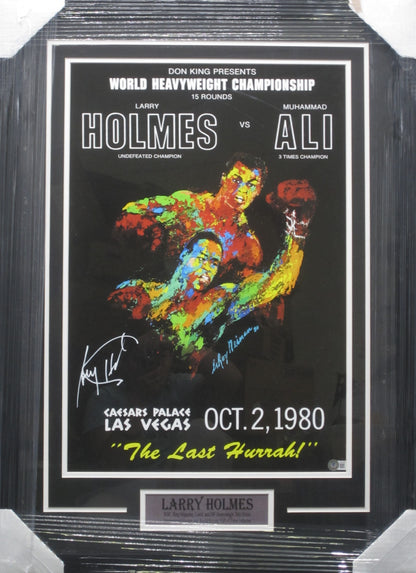 American Boxer Larry Holmes Hand Signed Autographed Fight Night Poster Framed & Matted with BECKETT COA