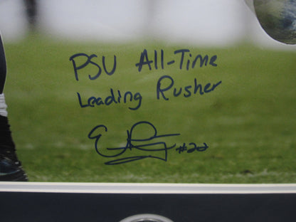 Penn State Nittany Lions Evan Royster Signed 16x20 Photo with PSU All-Time Leading Rusher Inscription Framed & Matted with JSA COA