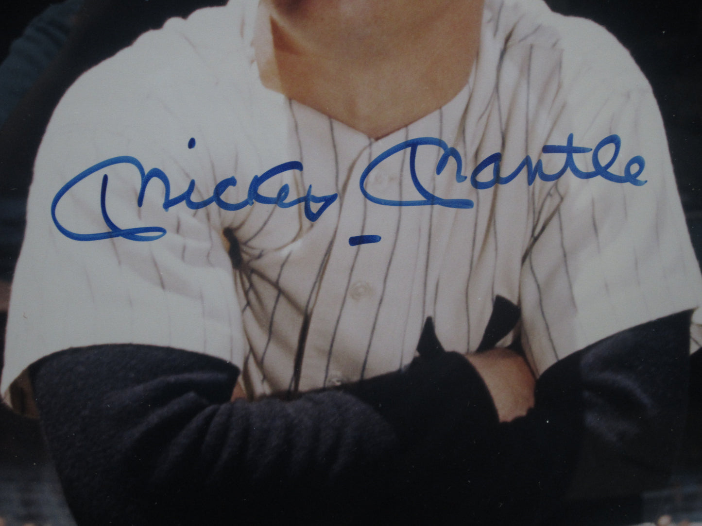 New York Yankees Mickey Mantle Hand Signed Autographed 16x20 Photo Custom Framed & Matted with PSA COA