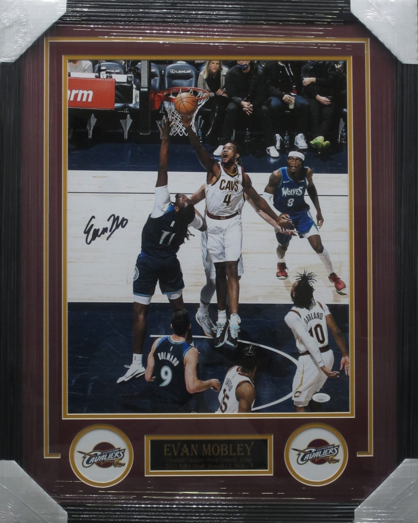 Cleveland Cavaliers Evan Mobley Hand Signed Autographed 16x20 Photo Custom Framed & Matted with JSA COA