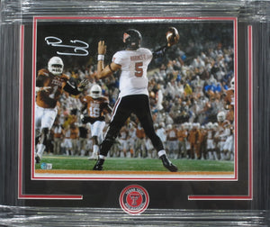 Texas Tech Red Raiders Patrick Mahomes Signed 16x20 Photo Framed & Matted with BECKETT COA