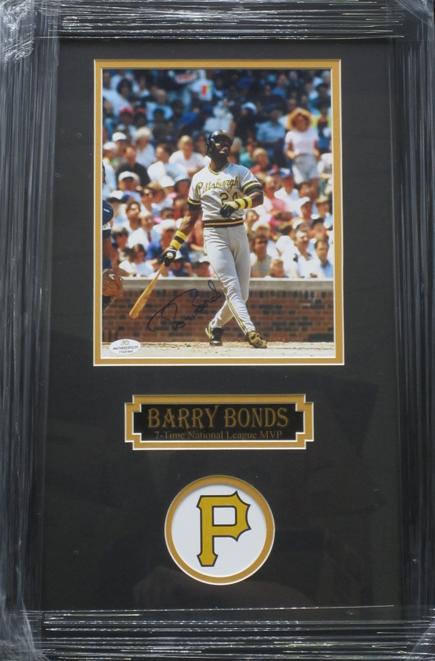 Pittsburgh Pirates Barry Bonds Hand Signed Autographed 8x10 Photo Custom Framed & Matted with COA