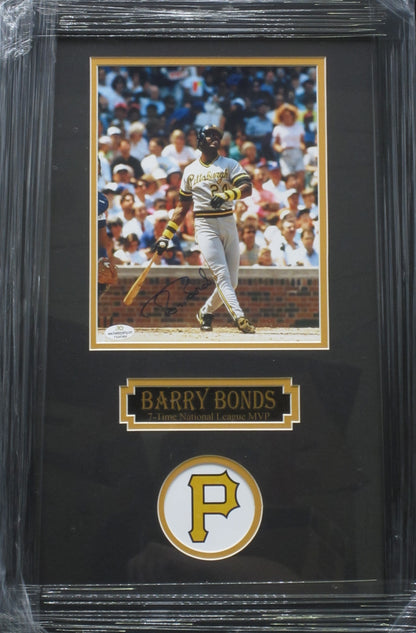 Pittsburgh Pirates Barry Bonds Hand Signed Autographed 8x10 Photo Custom Framed & Matted with COA