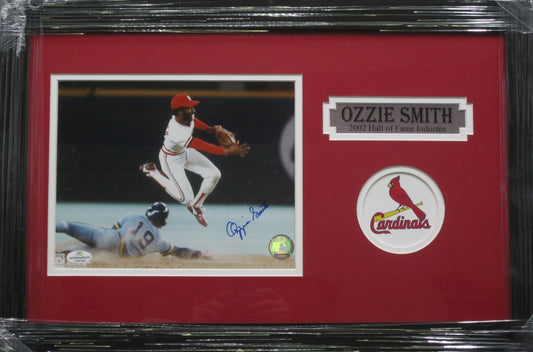 St. Louis Cardinals Ozzie Smith Hand Signed Autographed 8x10 Photo Custom Framed & Matted with COA