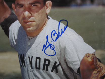 New York Yankees Yogi Berra Hand Signed Autographed 8x10 Photo Custom Framed & Matted with COA
