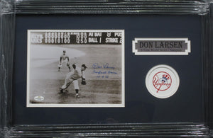 New York Yankees Don Larsen Signed 8x10 Photo with Perfect Game & 10-8-56 Inscriptions Framed & Matted with COA