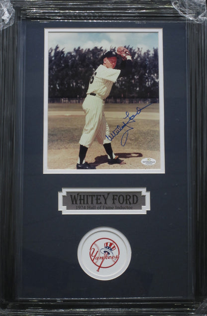 New York Yankees Whitey Ford Hand Signed Autographed 8x10 Photo Custom Framed & Matted with COA