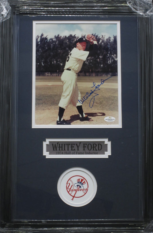 New York Yankees Whitey Ford Hand Signed Autographed 8x10 Photo Custom Framed & Matted with COA
