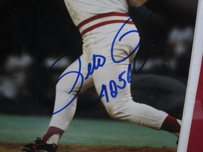 Cincinnati Reds Pete Rose Hand Signed Autographed 8x10 Photo with 4256 Inscription Framed & Matted with COA