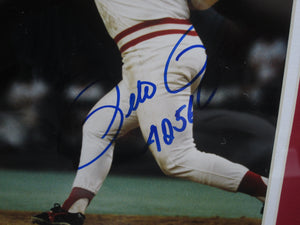 Cincinnati Reds Pete Rose Signed 8x10 Photo with 4256 Inscription Framed & Matted with COA