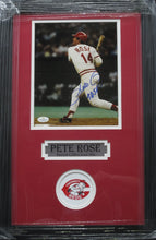Load image into Gallery viewer, Cincinnati Reds Pete Rose Signed 8x10 Photo with 4256 Inscription Framed &amp; Matted with COA